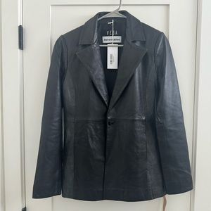 Reformation x Veda Bowery Leather Blazer